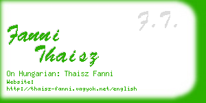 fanni thaisz business card